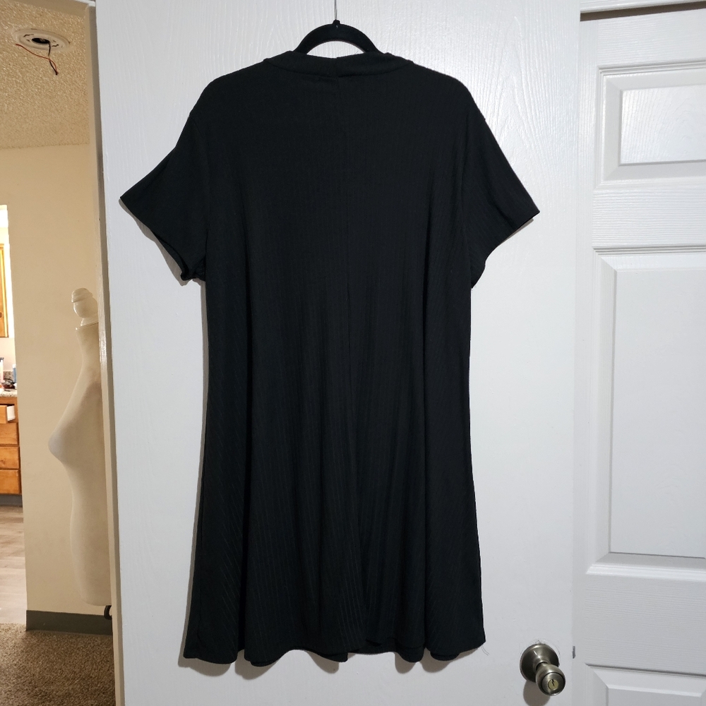 Vibe Sportswear Tshirt Dress Short Sleeve Pullon Black Above Knee Womens 2X - Picture 5 of 11